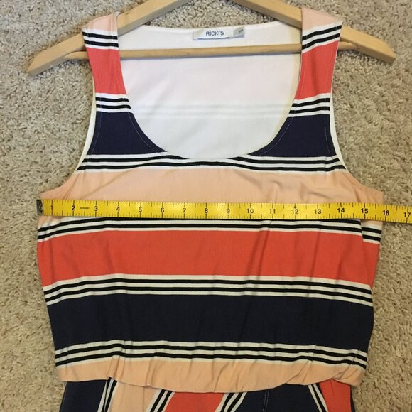 Rayon Sailor Stripe Summer Sleeveless Wrap Bubble Top Maxi Dress - Picture 13 of 16